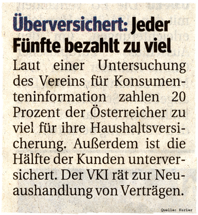 Zeitungsartikel: Kurier